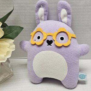 Plush Noodoll Ricegroovy Plush Toy in Lilac w Yellow Glasses Loves to Cuddle
